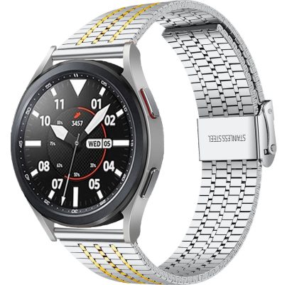 Mobigear Seven Bead - Bracelet Samsung Galaxy Watch Active (40mm) en Acier Fermeture de la pince - Or / Argent