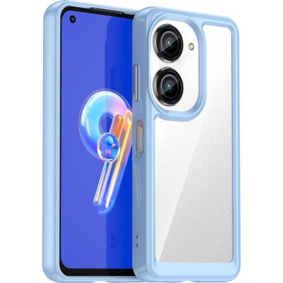 Mobigear Crystal - Coque ASUS Zenfone 9 Coque Arrière Rigide - Transparent / Bleu