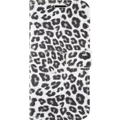 Mobigear Leopard - Coque Apple iPhone 14 Etui Portefeuille - Blanc