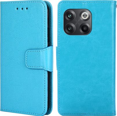 Mobigear Wallet - Coque OnePlus 10T Etui Portefeuille - Bleu