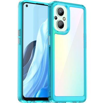 Mobigear Crystal - Coque OPPO Reno 7 Lite Coque Arrière Rigide - Transparent / Turquoise