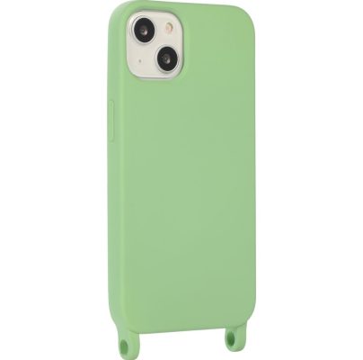 Mobigear Lanyard - Apple iPhone 14 Plus Coque avec cordon en Silicone Souple - Vert