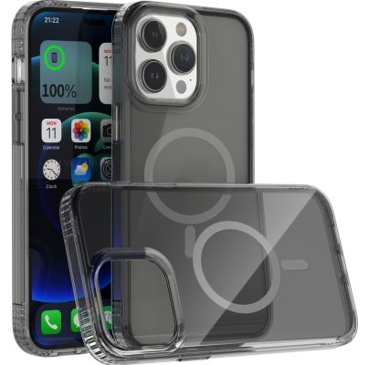 Mobigear Crystal - Coque Apple iPhone 14 Pro Max Coque Arrière Rigide Compatible MagSafe - Noir