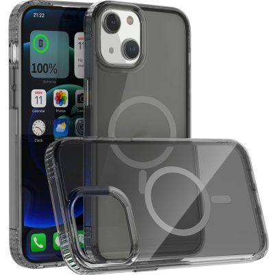 Mobigear Crystal - Coque Apple iPhone 14 Plus Coque Arrière Rigide Compatible MagSafe - Noir