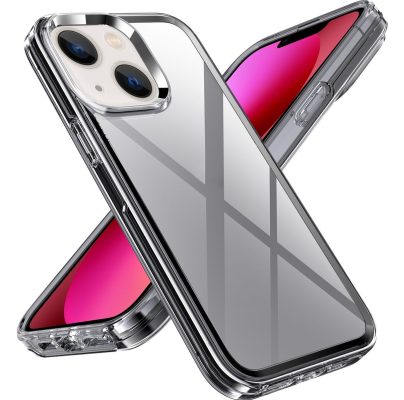 Mobigear Crystal - Coque Apple iPhone 14 Plus Coque Arrière Rigide - Transparent / Gris