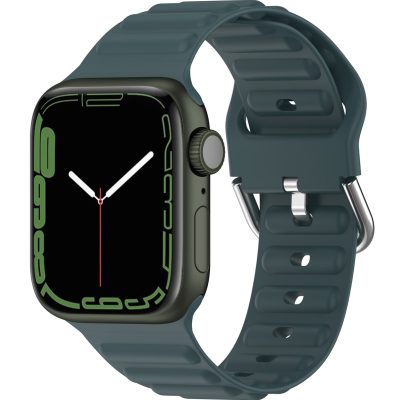 Mobigear Color - Bracelet Apple Watch SE (44mm) en Silicone Souple Fermetureà boucle - Vert