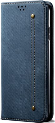 Mobigear Denim Slim - Coque OnePlus 8 Pro Etui Portefeuille - Bleu