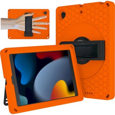 Mobigear Ruggedized - Coque Apple iPad Pro 10.5 (2017) Coque arrière en EVA + Support Amovible - Orange