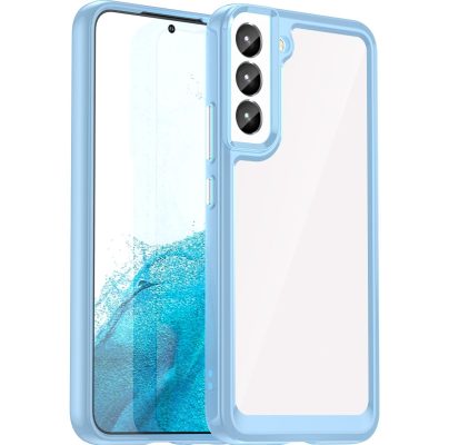 Mobigear Crystal - Coque Samsung Galaxy S23 Ultra Coque Arrière Rigide - Transparent / Bleu