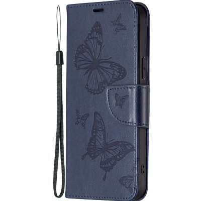 Mobigear Butterfly - Coque Samsung Galaxy S23 Ultra Etui Portefeuille - Bleu