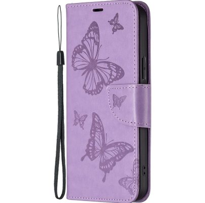 Mobigear Butterfly - Coque Samsung Galaxy S23 Etui Portefeuille - Violet
