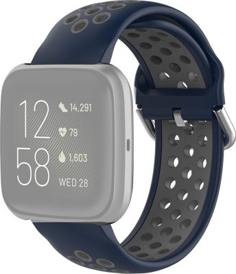 Mobigear Active - Bracelet Fitbit Versa 2 en Silicone Souple Fermetureà boucle - Bleu