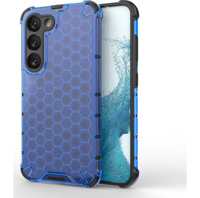 Mobigear Honeycomb - Coque Samsung Galaxy S23 Coque Arrière Rigide Antichoc - Bleu