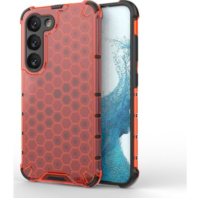 Mobigear Honeycomb - Coque Samsung Galaxy S23 Coque Arrière Rigide Antichoc - Rouge