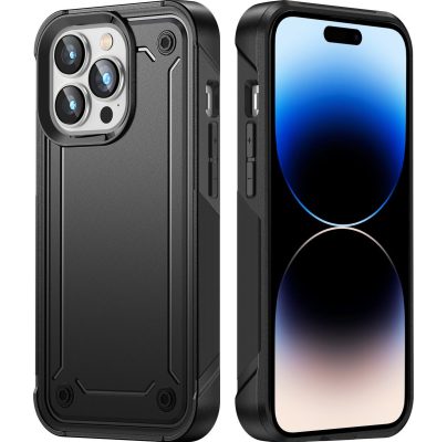 Mobigear Slim Armor - Coque Apple iPhone 14 Pro Max Coque Arrière Rigide Antichoc - Noir