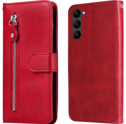 Mobigear Zipper - Coque Samsung Galaxy S23 Plus Etui Portefeuille - Rouge