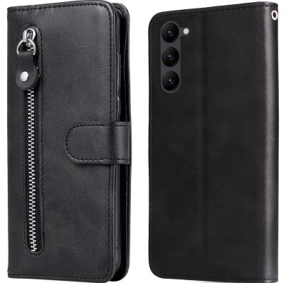 Mobigear Zipper - Coque Samsung Galaxy S23 Plus Etui Portefeuille - Noir