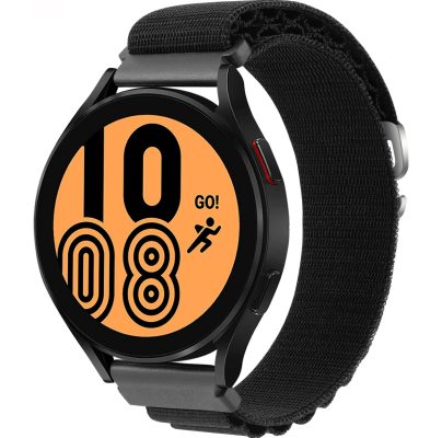 Mobigear Alpine - Bracelet Smartwatch en Nylon Fermetureà boucle - 22mm - Noir
