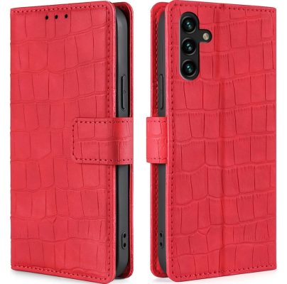 Mobigear Croco - Coque Samsung Galaxy A04s Etui Portefeuille - Rouge