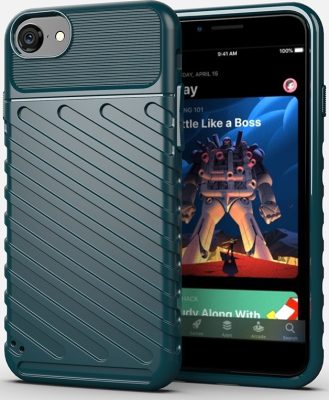Mobigear Groove - Coque Apple iPhone 8 Coque arrière en TPU Souple - Vert