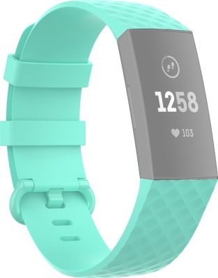 Mobigear Cross - Bracelet Fitbit Charge 3 en Silicone Souple Fermetureà boucle - Turquoise