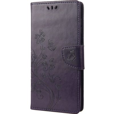 Mobigear Flowers - Coque OPPO A17 Etui Portefeuille - Violet