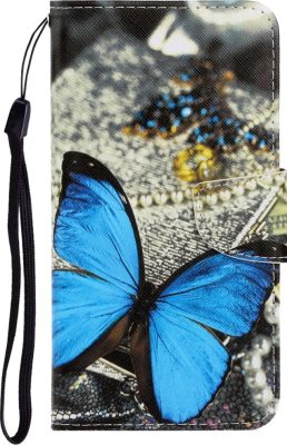 Mobigear Design - Coque OnePlus 8 Etui Portefeuille - Papillon