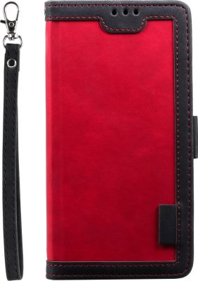 Mobigear Two Tone - Coque Xiaomi Redmi Note 8T Etui Portefeuille - Noir / Rouge