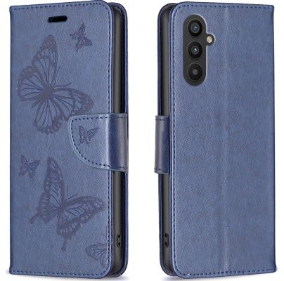 Mobigear Butterfly - Coque Samsung Galaxy A24 Etui Portefeuille - Bleu