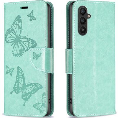 Mobigear Butterfly - Coque Samsung Galaxy A24 Etui Portefeuille - Vert