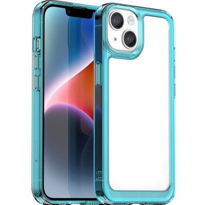Mobigear Crystal - Coque Apple iPhone 15 Plus Coque Arrière Rigide - Transparent / Turquoise