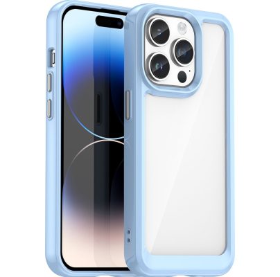 Mobigear Crystal - Coque Apple iPhone 15 Pro Max Coque Arrière Rigide - Transparent / Bleu