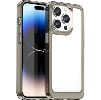 Mobigear Crystal - Coque Apple iPhone 15 Pro Max Coque Arrière Rigide - Transparent / Gris