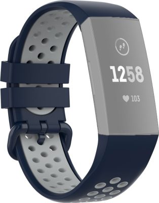 Mobigear Active - Bracelet Fitbit Charge 4 en Silicone Souple Fermetureà boucle - Bleu