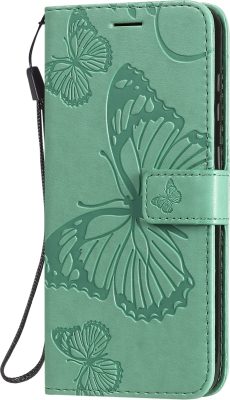 Mobigear Butterfly - Coque Nokia 2.3 Etui Portefeuille - Turquoise