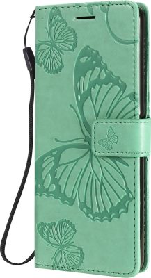 Mobigear Butterfly - Coque Sony Xperia 10 II Etui Portefeuille - Turquoise