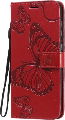 Mobigear Butterfly - Coque Samsung Galaxy A21s Etui Portefeuille - Rouge