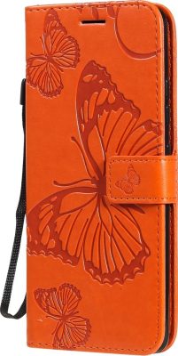 Mobigear Butterfly - Coque Samsung Galaxy A51 5G Etui Portefeuille - Orange