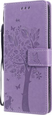 Mobigear Tree - Coque Sony Xperia 10 II Etui Portefeuille - Violet