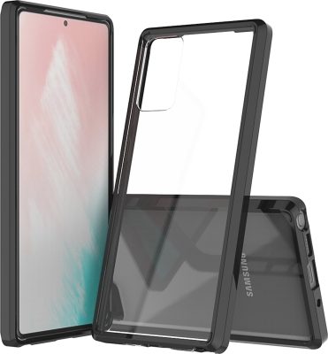 Mobigear Crystal - Coque Samsung Galaxy Note 20 Coque Arrière Rigide - Transparent / Noir