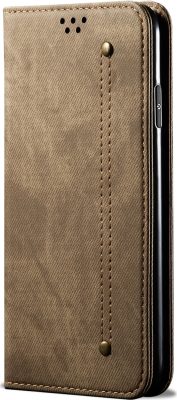 Mobigear Denim Slim - Coque Samsung Galaxy A21s Etui Portefeuille - Marron