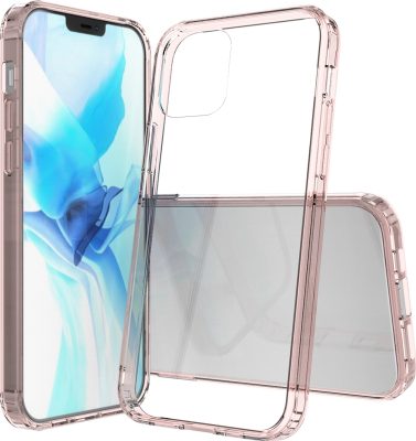 Mobigear Crystal - Coque Apple iPhone 12 Pro Coque Arrière Rigide - Transparent / Rose