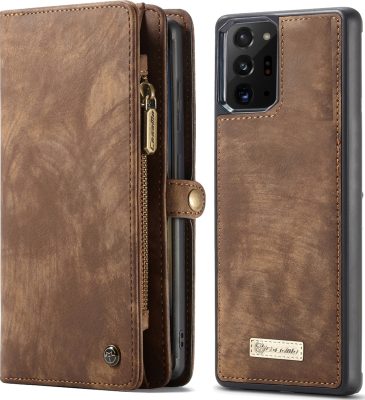 Caseme - Coque Samsung Galaxy Note 20 Ultra Détachable 2in1 Portefeuille Etui - Marron