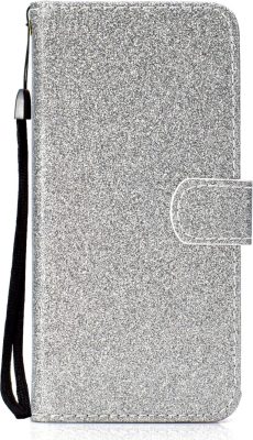 Mobigear Glitter - Coque Huawei Y6p Etui Portefeuille - Argent