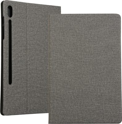 Mobigear Folio 2 - Coque Samsung Galaxy Tab S7 Etui en Tissu + Porte-crayon - Gris