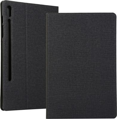 Mobigear Folio 2 - Coque Samsung Galaxy Tab S8 Etui en Tissu + Porte-crayon - Noir