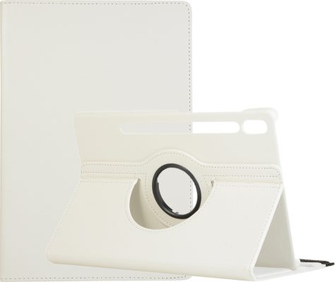 Mobigear DuoStand - Coque Samsung Galaxy Tab S8 Etui Rotatif + Porte-crayon - Blanc