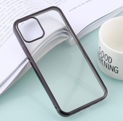 Mobigear Royal - Coque Apple iPhone 12 Pro Max Coque arrière en TPU Souple - Transparent / Noir