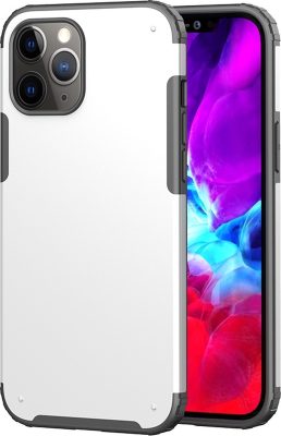 Mobigear Shockproof - Coque Apple iPhone 12 Pro Max Coque Arrière Rigide Antichoc - Blanc