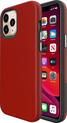 Mobigear Antislip - Coque Apple iPhone 12 Pro Max Coque Arrière Rigide Antichoc - Rouge